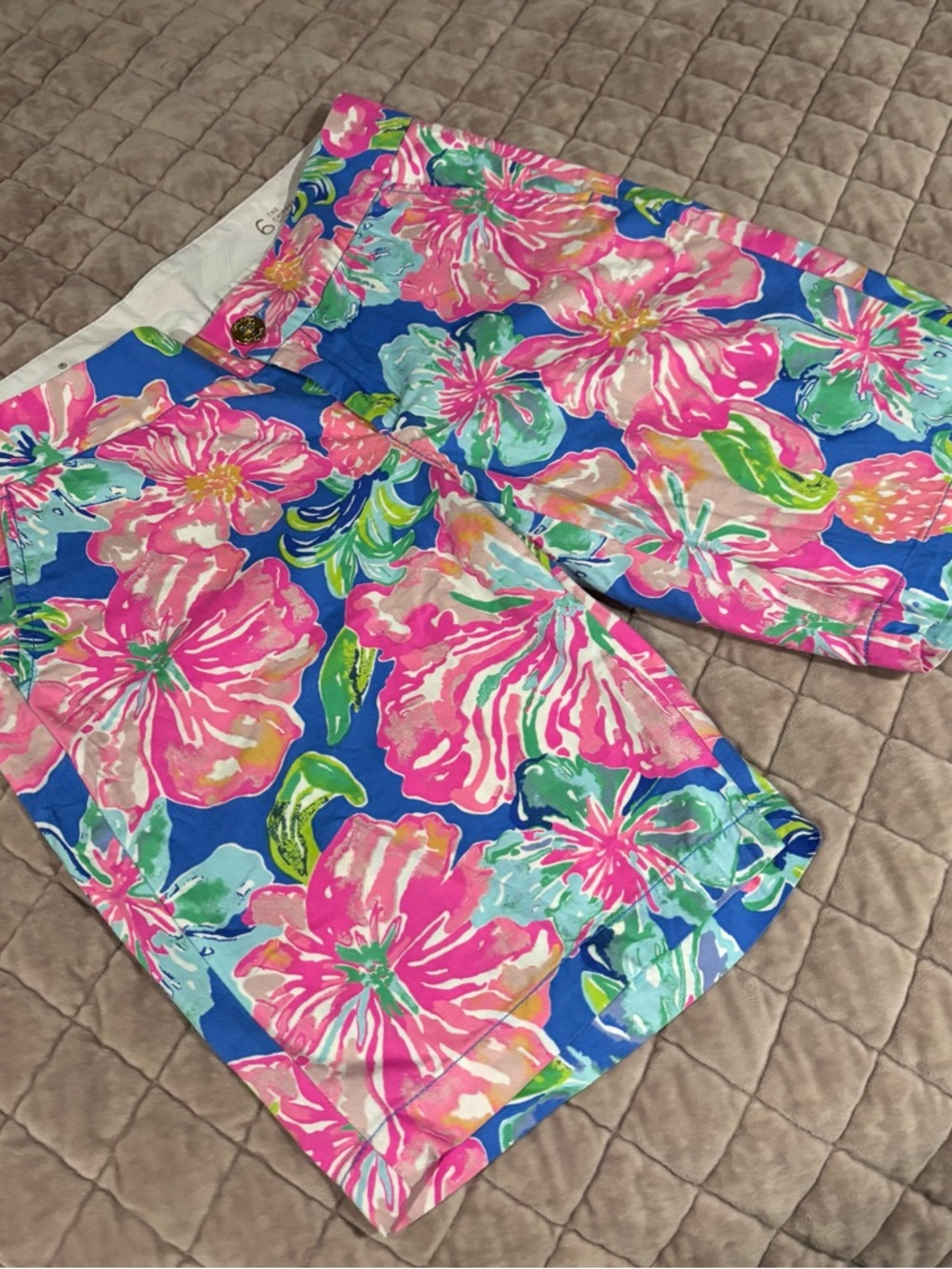 Lilly Pulitzer Bright Floral Bermuda Shorts in Blue & Pink